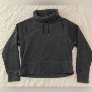 Funnel neck cropped fleece top